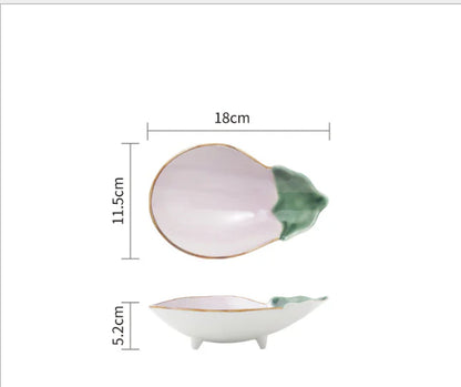 Cute Japanese Ceramic Snack Plates for Home Use