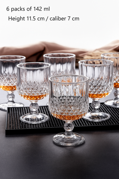 Vintage Thick Crystal Glass Wine and Champagne Cup Set