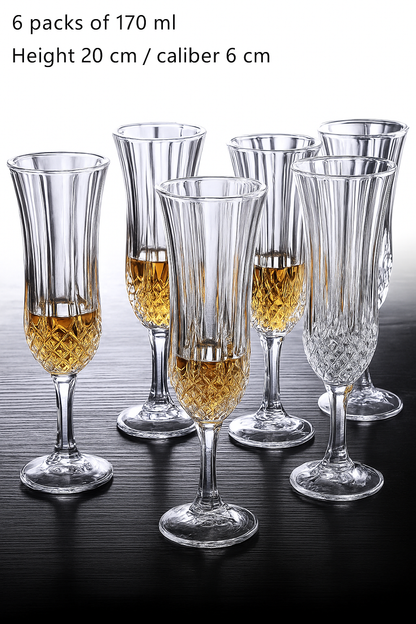 Vintage Thick Crystal Glass Wine and Champagne Cup Set