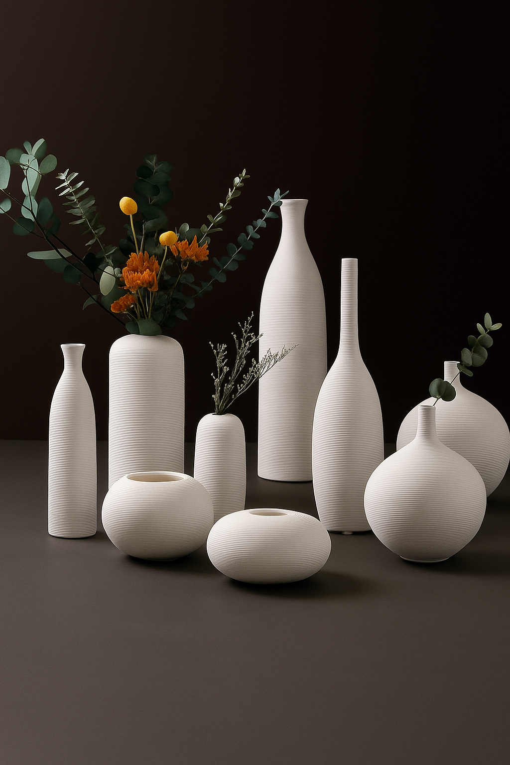 Minimalist White Ceramic Vase