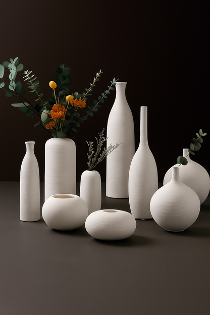 Minimalist White Ceramic Vase