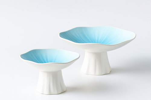 Ceramic High-Leg Plate for Home Snack Display