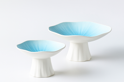 Ceramic High-Leg Plate for Home Snack Display