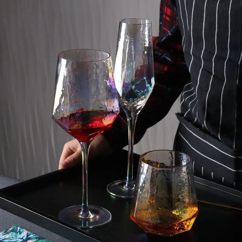 Nordic Vintage Hammered Glass Wine Goblet