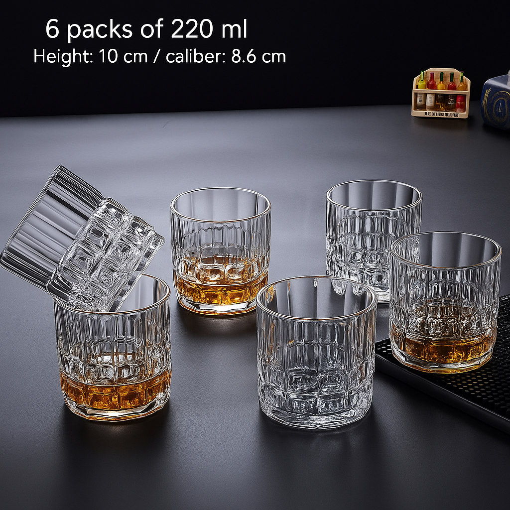 Vintage Thick Crystal Glass Wine and Champagne Cup Set