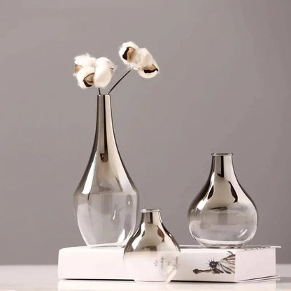 Modern Minimalist Glass Flower Vase for Home Decor