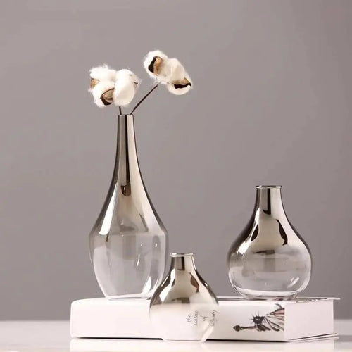 Modern Minimalist Glass Flower Vase for Home Decor