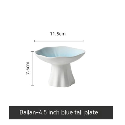 Ceramic High-Leg Plate for Home Snack Display