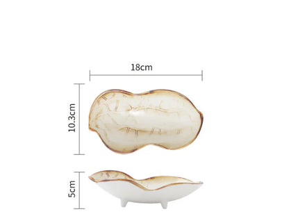 Cute Japanese Ceramic Snack Plates for Home Use