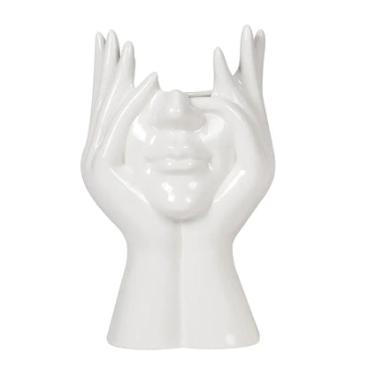 Nordic Creative White Ceramic Body Art Vase Decor