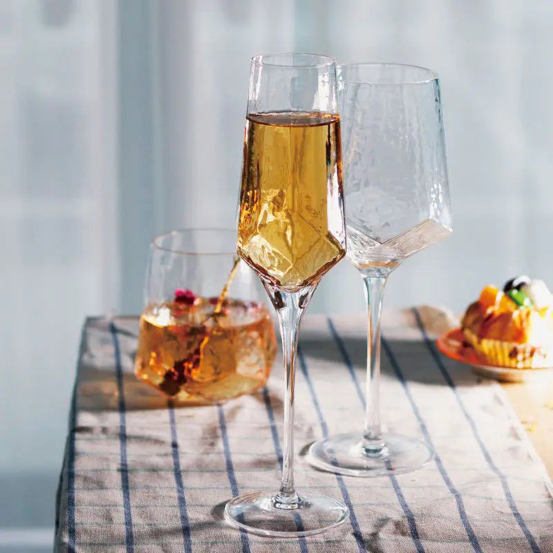 Nordic Vintage Hammered Glass Wine Goblet