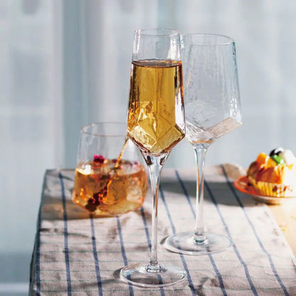 Nordic Vintage Hammered Glass Wine Goblet