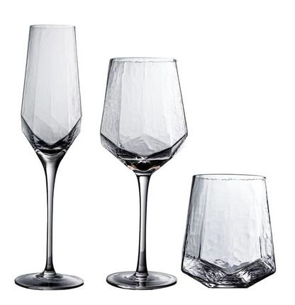 Nordic Vintage Hammered Glass Wine Goblet