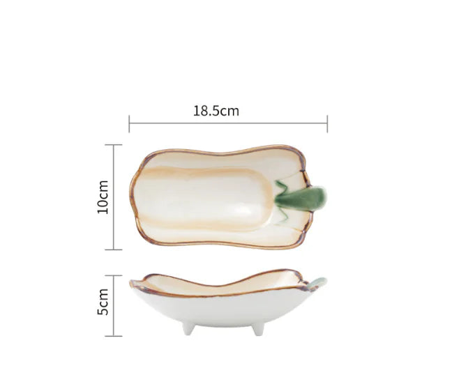 Cute Japanese Ceramic Snack Plates for Home Use