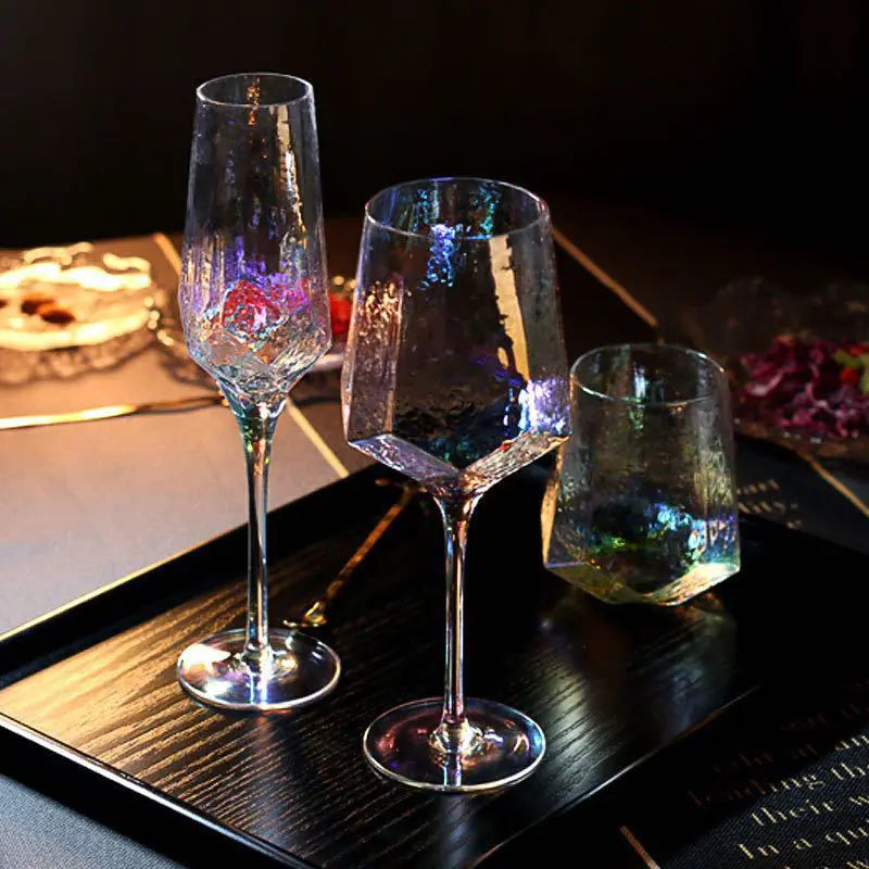 Nordic Vintage Hammered Glass Wine Goblet