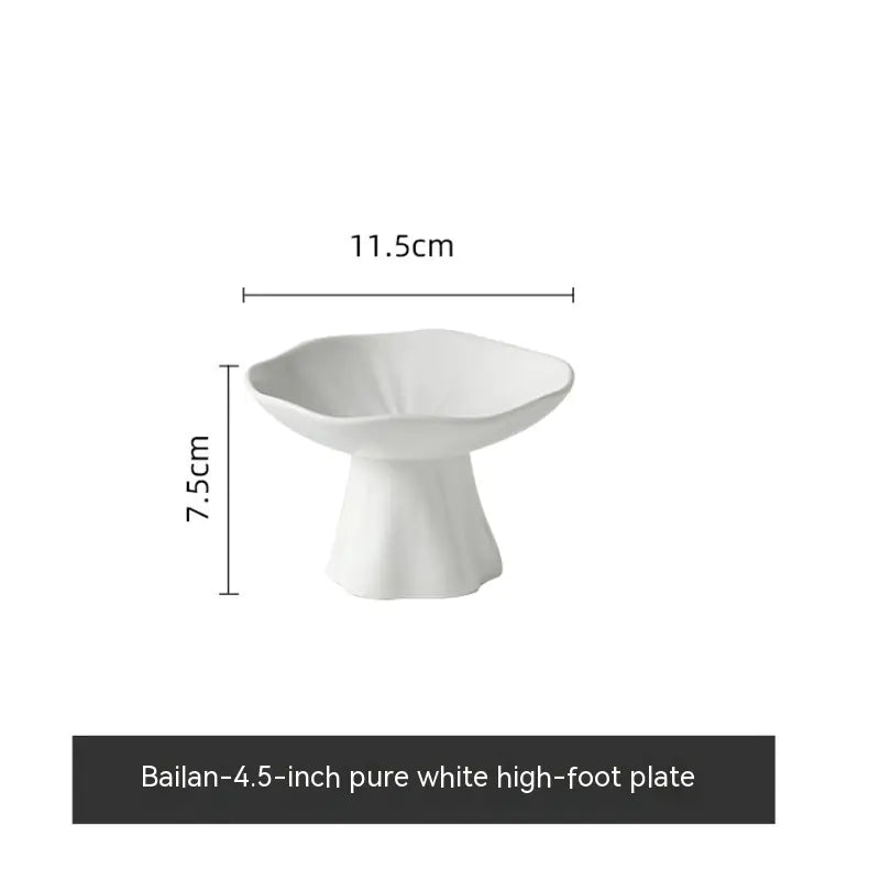 Ceramic High-Leg Plate for Home Snack Display
