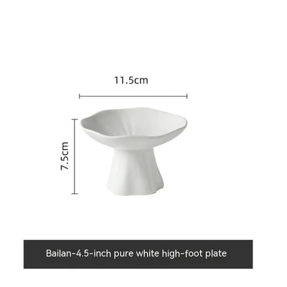 Ceramic High-Leg Plate for Home Snack Display