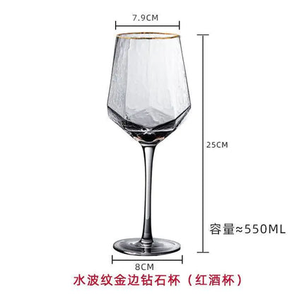 Nordic Vintage Hammered Glass Wine Goblet