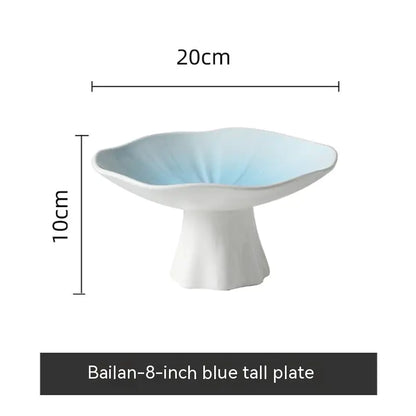 Ceramic High-Leg Plate for Home Snack Display