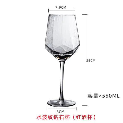 Nordic Vintage Hammered Glass Wine Goblet