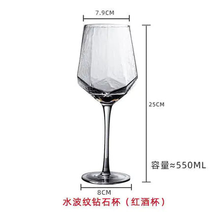 Nordic Vintage Hammered Glass Wine Goblet