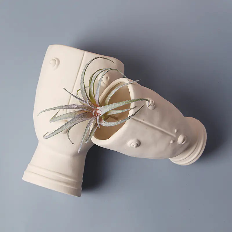 Abstract Ceramic Face Planter for Creative Home Decor