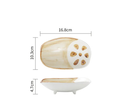 Cute Japanese Ceramic Snack Plates for Home Use