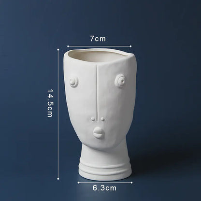 Abstract Ceramic Face Planter for Creative Home Decor
