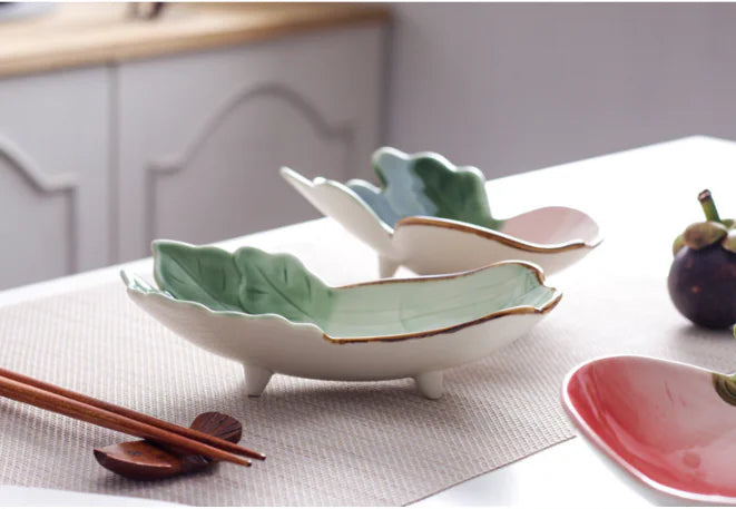 Cute Japanese Ceramic Snack Plates for Home Use